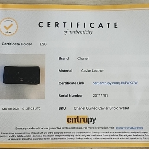 SOLD ☆Chanel Quilted Caviar Yen Wallet - Picture 9 of 9